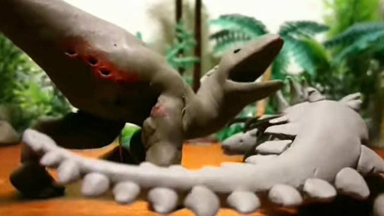 Fredz Jurassic Fight Club Claymation Style Part 2 backdrop