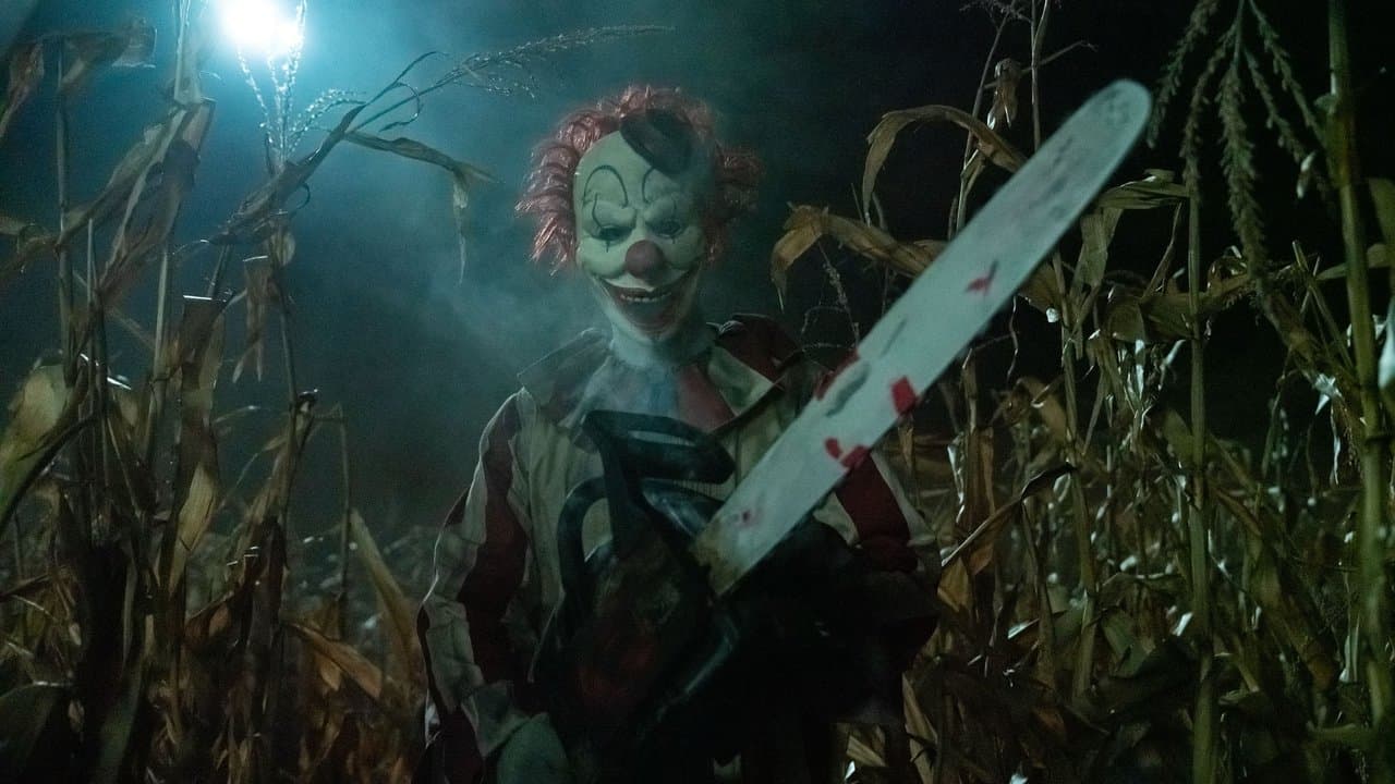 Clown in a Cornfield backdrop