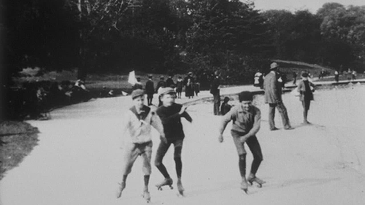 New York, patineurs au Parc central backdrop