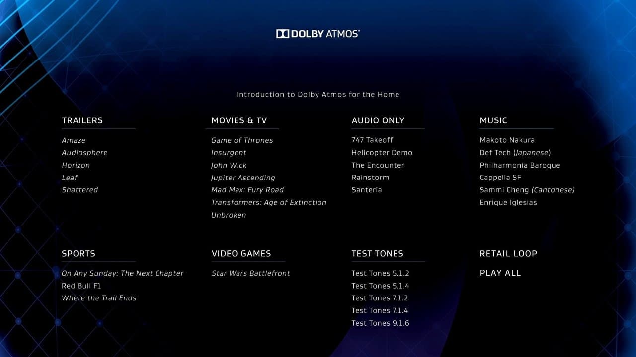 Dolby Atmos® Demo Disc 2015 backdrop