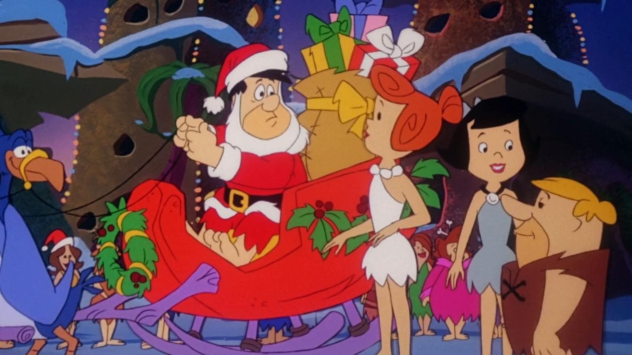 A Flintstone Family Christmas backdrop