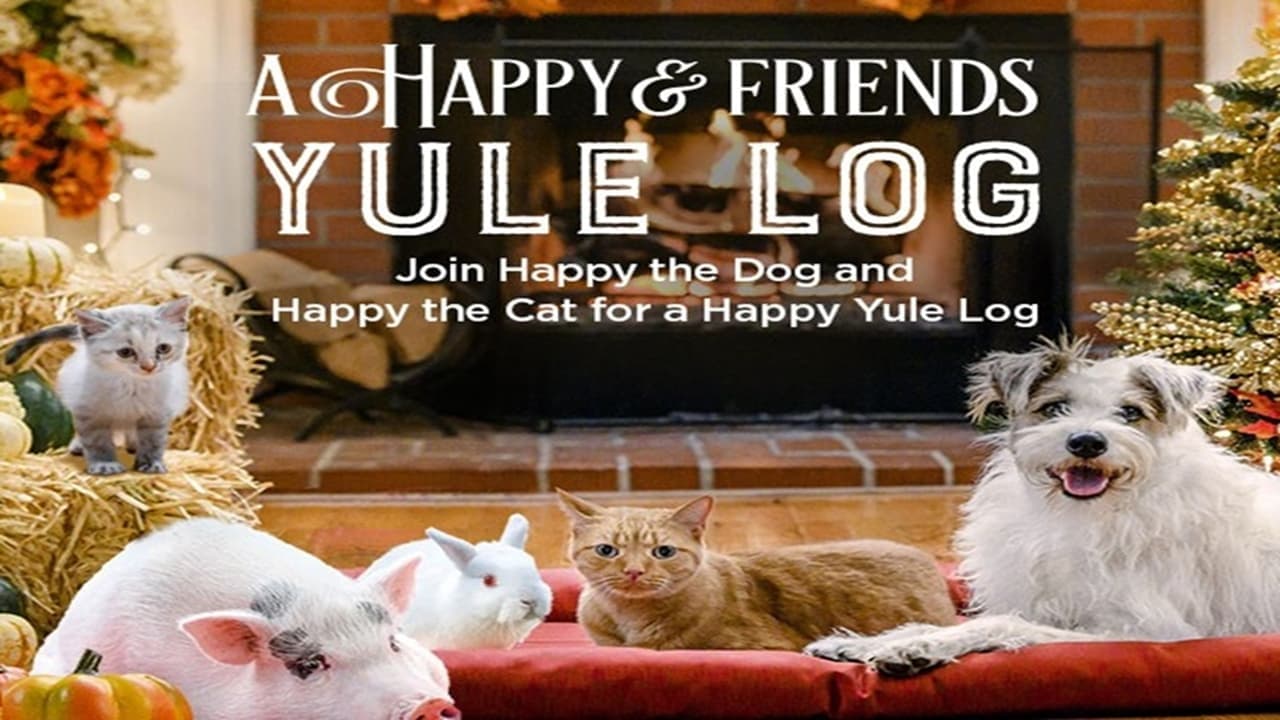 A Happy & Friends Yule Log backdrop